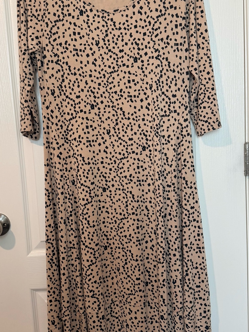 Truth Beige Maxi Dress with Black Abstract Print
